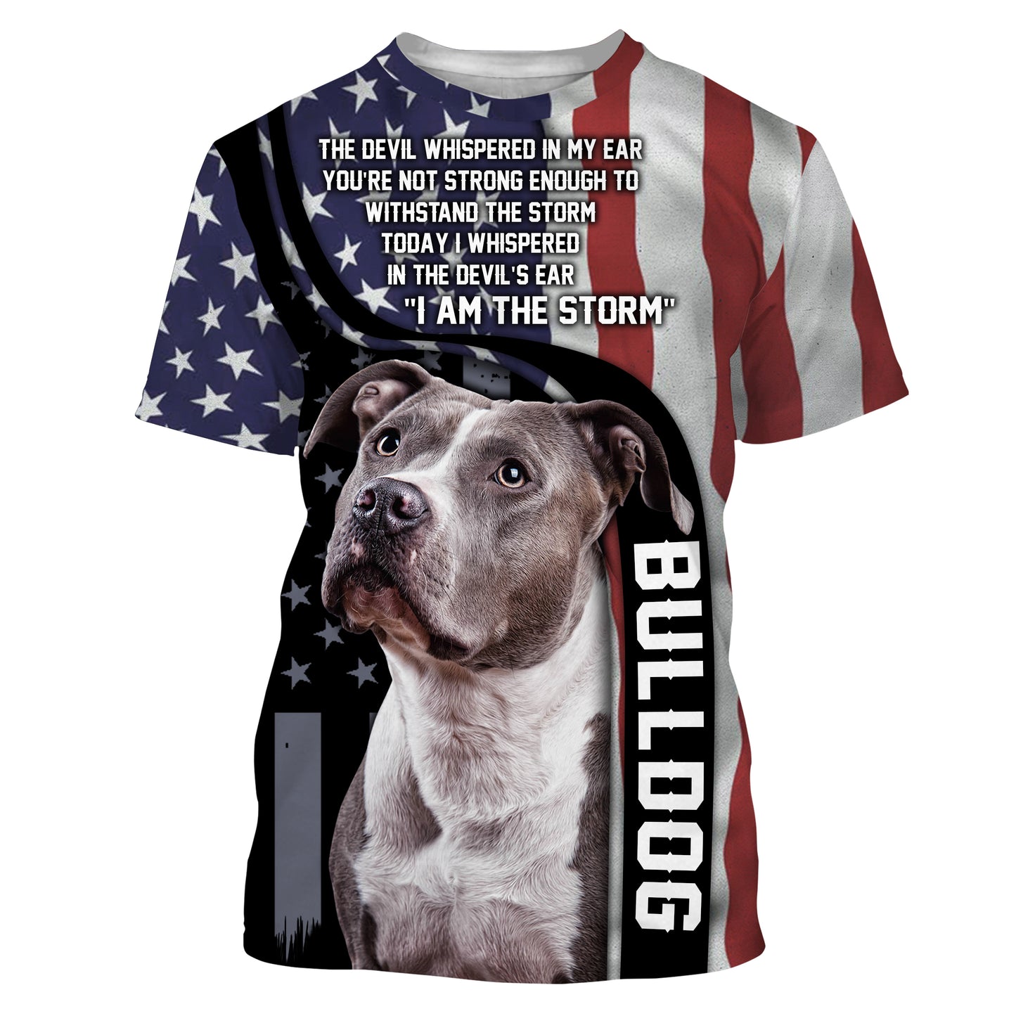 Dog 3D T-shirt| Bulldog Full American Flag  Full Printed Shirt, Dog Mom Shirt, Dog Dad Shirt, Dog Lover Gift| JTSD153 A02M06