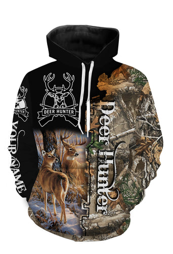 Personalized beautiful deer hunting camo 3d all over printed shirts - TATS4