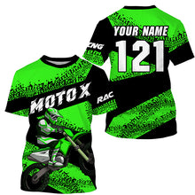 Load image into Gallery viewer, Personalized MotoX jersey racing youth women men UPF30+ Motocross off-road green biker shirt PDT269