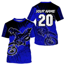 Load image into Gallery viewer, Motocross for kid men women jersey custom UPF30+ off-road dirt bike blue racing shirt motorcycle PDT321