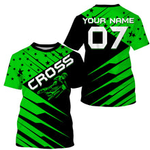 Load image into Gallery viewer, Personalized Racing Cross Jersey UPF30+ Adults &amp; Kid Star Green Dirt Bike MX Motorcycle Off-road Riders| NMS684