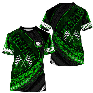 Dirtbike Racing Jersey UPF30+ Personalized Motocross Off-road Riders Tire Track Green Riding Jersey| NMS607