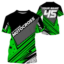 Load image into Gallery viewer, Personalized Motocross Racing Jersey UPF30+ Adults &amp; Kid Star Green Dirt Bike MX Motorcycle Off-road| NMS683