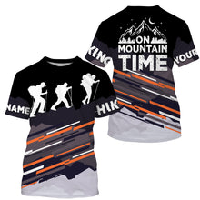 Load image into Gallery viewer, Custom On Mountain Time Shirt Happy Hikers Outdoor Long Sleeve Hiking Shirt Hiking Clothes for Men SP127
