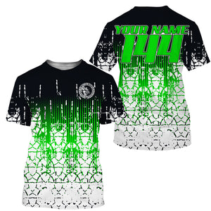 Personalized Motocross Jersey UPF30+ MX Racing Off-Road Adult&Kid Riders Dirt Bike Jersey - Green| NMS753