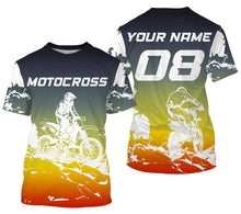 Load image into Gallery viewer, Motocross Personalized Jersey T-shirt Youth Long Sleeves, Dirt Bike Racing Motorcycle Off-road Riders| NMS590