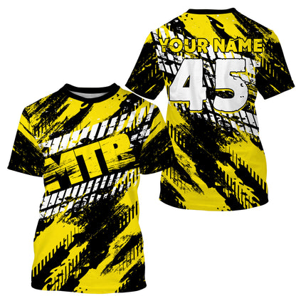 Yellow adult kid MTB jersey UPF30+ mountain biking shirt Custom extreme cycling bicycle gear| SLC50
