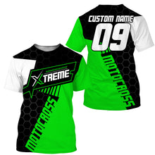 Load image into Gallery viewer, Extreme Motocross Jersey Personalized UPF30+ Racing Shirt Dirt Bike Off-road Biker Motorcycle - Green| NMS634