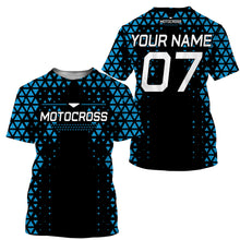 Load image into Gallery viewer, Personalized Motocross Jersey Custom Number Blue Diamond Motorcycle Shirt Off-Road Dirt Bike Racing| NMS549