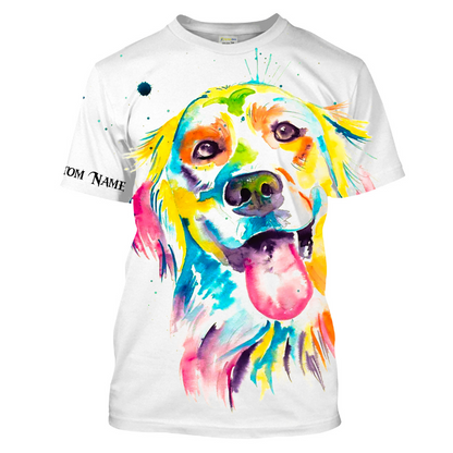 Colorful Labrador Retriever T-shirt Long Sleeve Hoodie| Custom Name Shirt for Labrador Lover, Lab Owner JTSD292