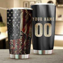 Load image into Gallery viewer, American Motocross Personalized Tumbler - Patriotic Motorcycle Tumbler Off-road Rider Drinkware| NMS415