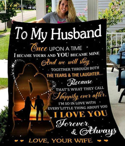 To My Husband Love from Wife Fleece blanket - Gift for husband on anniversary, Valentine's day, Birthday - FSD317