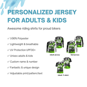 Ride Dirt MTB jersey kids adult UPF30+ mountain bike shirt boys girls cycling jersey riding jersey| SLC269