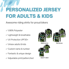 Load image into Gallery viewer, Personalized MTB racing jersey UPF30+ kids adult mountain bike shirt boys girls cycling jersey| SLC270