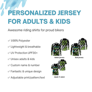 Personalized MTB racing jersey UPF30+ kids adult mountain bike shirt boys girls cycling jersey| SLC270