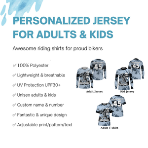 Downhill MTB jersey kids mountain bike shirt UPF30+ mens cycling jersey boys girls riding shirt| SLC279