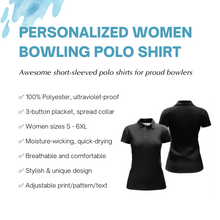 Load image into Gallery viewer, Purple Bowling Polo Shirt for Women Custom Bowling Jersey With Name Ladies Bowling Team Shirt BDT79