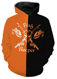 Fish reaper halloween style full printing shirt