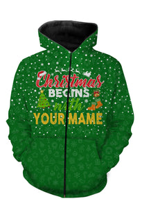 Christmas begins with my name funny christmas gift shirts, hoodie, long sleeves