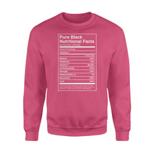 Load image into Gallery viewer, Black Pride Pure Black Nutritional Facts - Standard Crew Neck Sweatshirt
