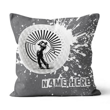 Load image into Gallery viewer, Golfer Custom Name Grey Throw Pillow Personalized Golf Gifts For Golfer LDT1187
