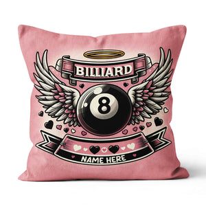 Personalized 8 Ball Pool With Wings Pillow Best Billiard Valentine Gifts TDM0885