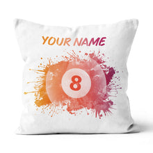 Load image into Gallery viewer, Customized 8 Ball Pool Painted Pillow, Billiard Throw Pillows Gifts TDM0809