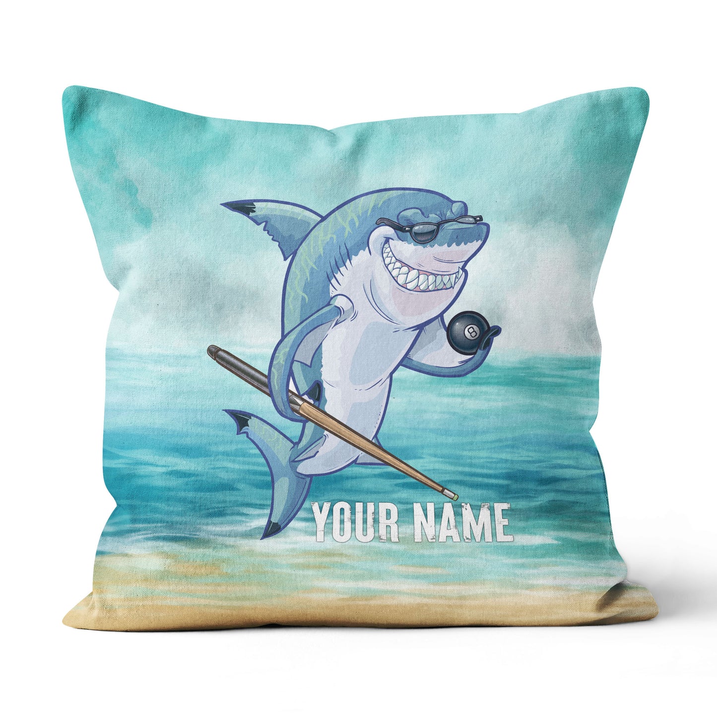 Personalized Funny Billiard Shark Pillow Best Custom Pool Throw Pillows TDM0803
