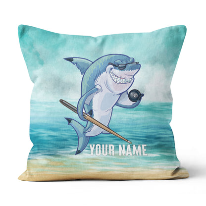 Personalized Funny Billiard Shark Pillow Best Custom Pool Throw Pillows TDM0803