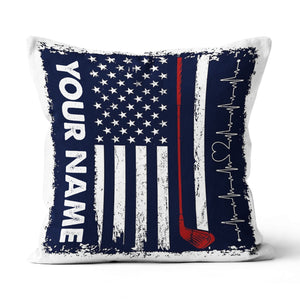 Heartbeat Retro American Flag Golf Pillow Customized Patriotic Golf Gift LDT1112