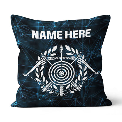 Personalized Blue 3D Target Archery Throw Pillow Gift For Archery Lovers VHM0933