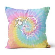 Load image into Gallery viewer, Colorful Tie Dye Billiard Pillow Custom Name Throw Pillow Billiard Gifts TDM0761