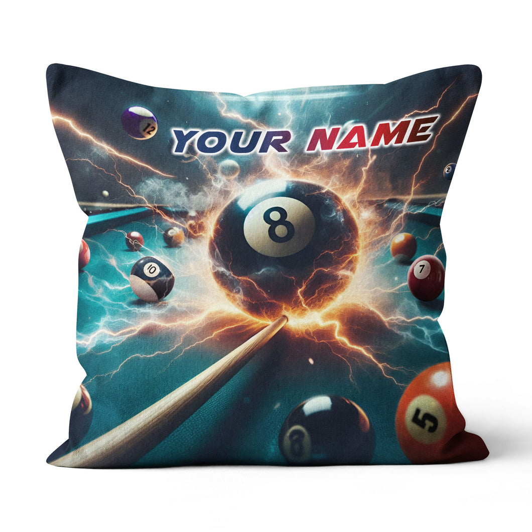 Personalized Thunder Lightning 8 Ball Billiard 3D Pillow Top Pillow Gift VHM0898