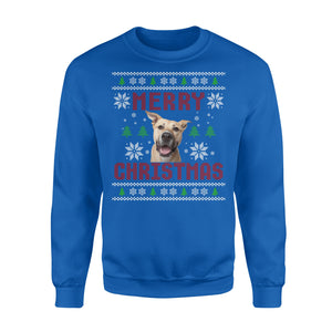 Custom Pet Face Dog Mom, Dog Lover Gift Ugly Christmas shirts NQSD7 - Standard Crew Neck Sweatshirt