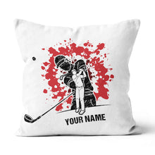 Load image into Gallery viewer, Cartoon Golfer Silhouette Custom Name Pillow Personalized Golfer Gifts LDT1115