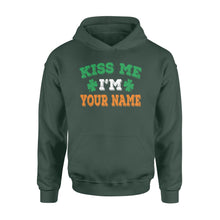 Load image into Gallery viewer, Kiss me I&#39;m Irish Customize Name shirt Perfect gift for St Patrick&#39;s day - Standard Hoodie