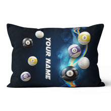 Load image into Gallery viewer, Personalized 3D Billiard Balls On Blue Glowing Pillow Best Custom Pillow TDM0759