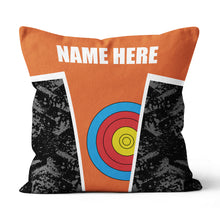 Load image into Gallery viewer, Personalized Archery Target Orange Pillow, Custom Archery Throw Pillows TDM0896