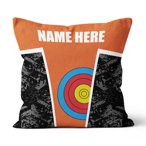 Personalized Archery Target Orange Pillow, Custom Archery Throw Pillows TDM0896