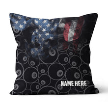 Load image into Gallery viewer, Personalized Vintage Smoke US Flag 8 Ball Billiard Pillow Billiard Gifts VHM0908