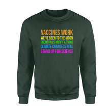 Load image into Gallery viewer, Earth Is Not Flat Stand Up For Science Teacher - Standard Crew Neck Sweatshirt