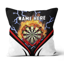 Load image into Gallery viewer, Thunder Fire Darts Flame Custom Throw Pillow Personalized Darts Gift LDT1190