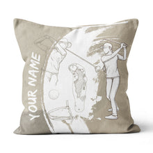 Load image into Gallery viewer, Retro Hand Drawn Golfer Custom Pillow Personalized Golf Gifts For Golfer LDT1145