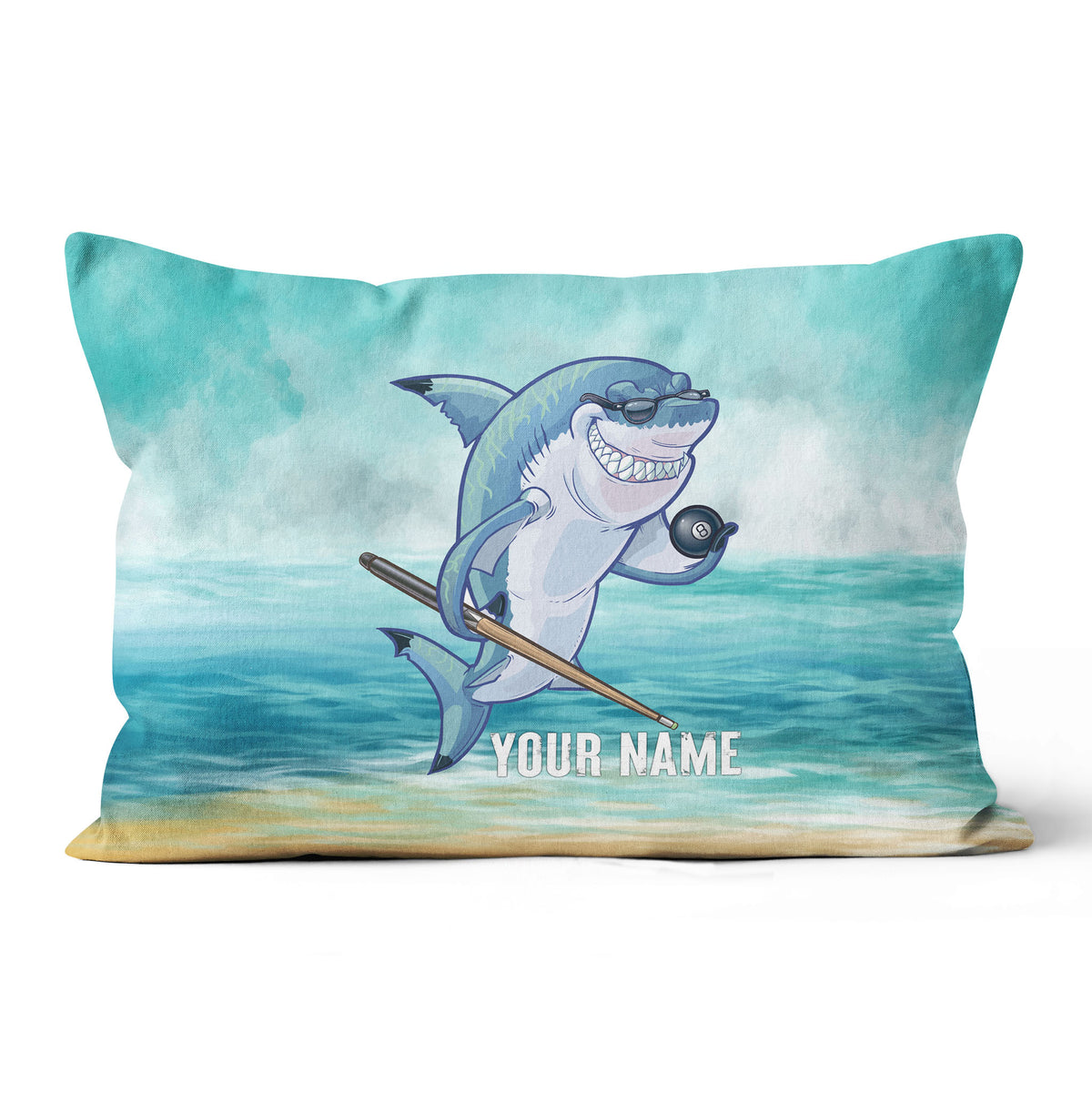 Personalized Funny Billiard Shark Pillow Best Custom Pool Throw Pillows TDM0803
