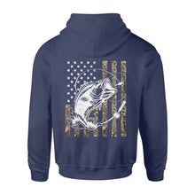 Load image into Gallery viewer, Bass Camouflage USA Flag bass fishing - Standard Hoodie