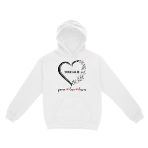 Peace love horses tattoo customized name horse shirt for girl, horse shirts D06 NQS2908 - Standard Hoodie