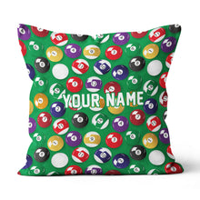 Load image into Gallery viewer, Personalized Billiard Balls Pillow, Custom Throw Pillows Billiards Gifts VHM0842