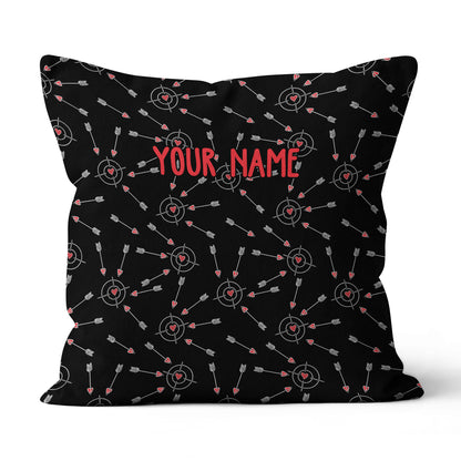 Customized Funny Archery With Hearts Throw Pillow, Valentine's Day Gifts TDM0801
