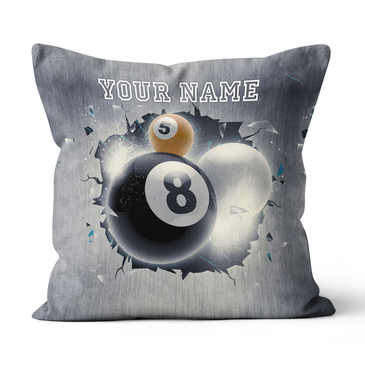 Personalized Abstract Billiard Balls Throw Pillow, Billiard Pillow Gifts TDM0789