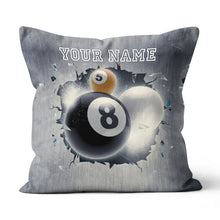 Load image into Gallery viewer, Personalized Abstract Billiard Balls Throw Pillow, Billiard Pillow Gifts TDM0789